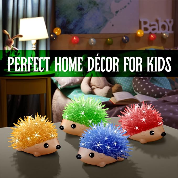 Crystal Growing Kit - 2 Vibrant Hedgehogs Fast 24H, STEM Gift for Kids 6-12 | Grow 2 crystal hedgehogs in 24H. STEM science kit, educational DIY toy. Great birthday gift for boys & girls ages 7-10+