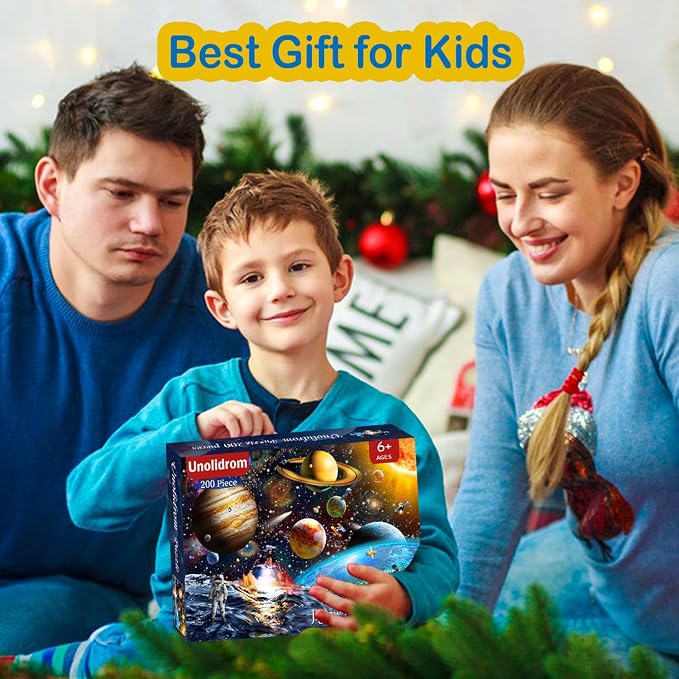 Puzzles for Kids Ages 6-8 8-10 Year Old -200 Pieces Solar System Planets | Educational Learning Toys Puzzles for Kids Ages 10-12, Gift for Boys and Girls, Home Decor