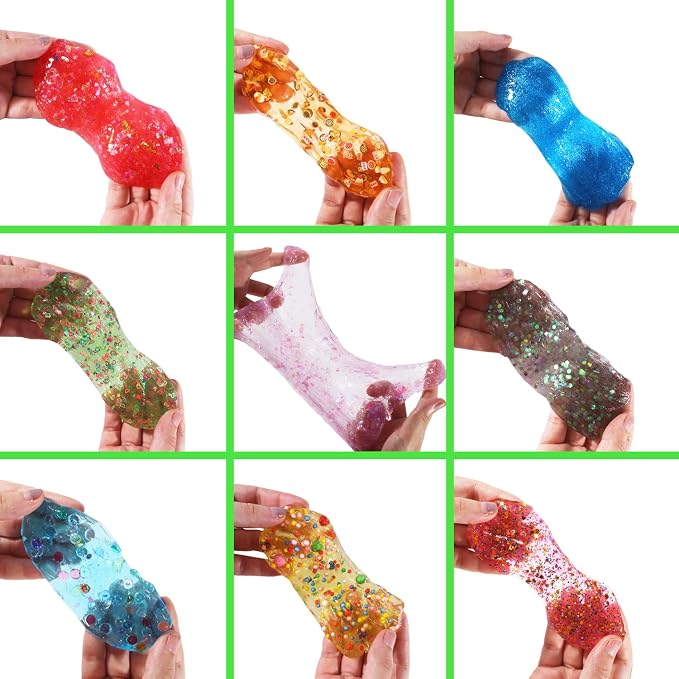 126 Pcs DIY Slime Kit for Kids, Slime Making Supplies | Creative slime set with glitter and mix-ins for birthday gifts, sensory play, craft activities, and kids