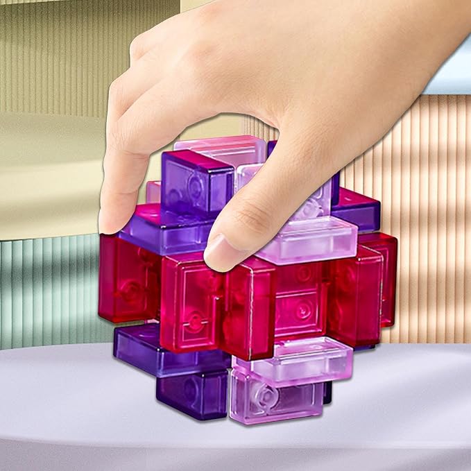 Simhoa IQ Challenge Puzzle Set, 7x7x7cm, Engaging Mind Games for All, Style G