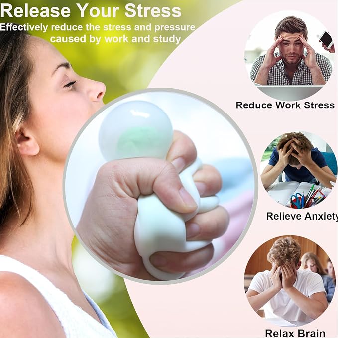 15pcs DIY Stress Ball Kit – Blank Skins with Air Pump & Expander Tool for Making Pressure Balls, Make Your Own Fidget Pressure Balls for Adults (5White+10Transparent)