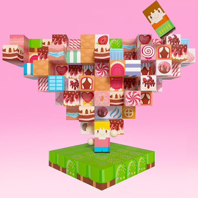 150 PCS Magnetic Building Blocks Toys,Magnet Cubes Pink Princess Set for Kids Age 3+ Girls Stacking Magnetic Titles for Kids STEM Montessori Learning Toys Birthday Gifts