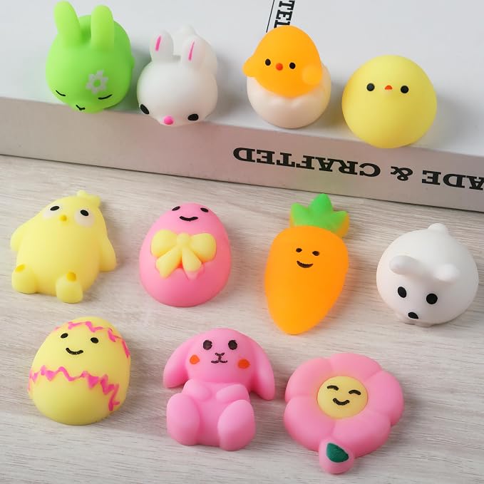 Mr. Pen- Easter Squishy Toys for Kids, 12 Pack | Washable Twistable Stretchy Squishies, Soft Stress Relief Sensory Toys for Squeezing, Easter Basket Stuffers