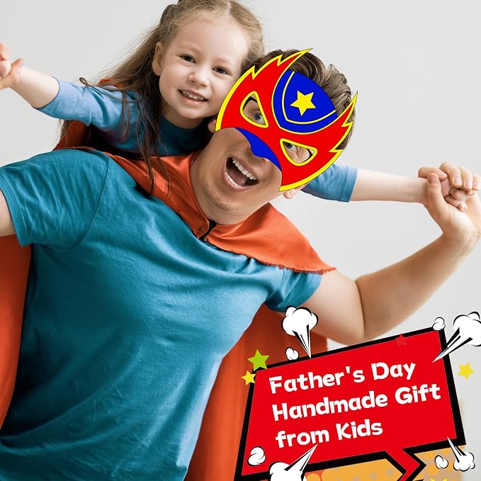 chiazllta 48 Pcs Color Your Own Super Theme hero Mask Craft DIY Hero Paper Mask Kits for Kids Father's Day Halloween Christmas Gifts Super Party Favors Decorations Class Home Activity Coloring Game