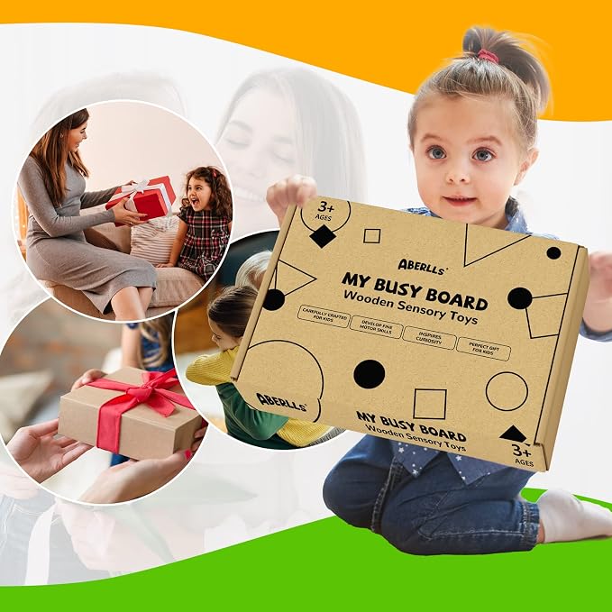 Montessori Busy Board for Toddlers, Wooden Sensory Toys, Preschool Learning Activities for Fine Motor Skills Travel Toy, Basic Life Skills Educational Gifts for 1 2 3 Years Old Kids Boys Girls | Preschool Learning Activities, Basic Life Skills, Fine Mo...