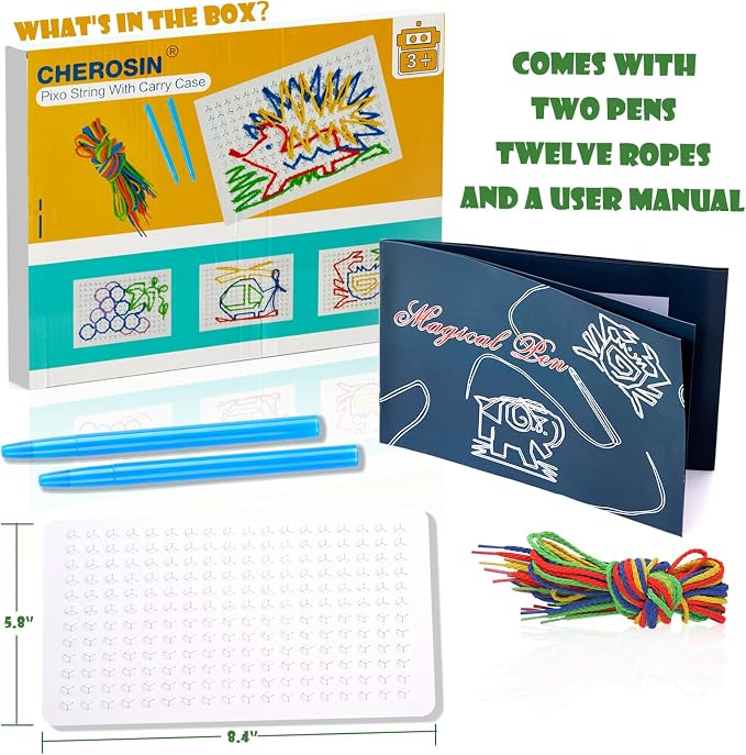 CHEROSIN Fine Motor Threading Boards for Kids - Pencil Grasp Fine Motor Toys Sensory Learning Boards for Preschooler, Calm Down Activity Therapy Toys Gifts for 3 4 5 6 Year Old Kids Boys Girls