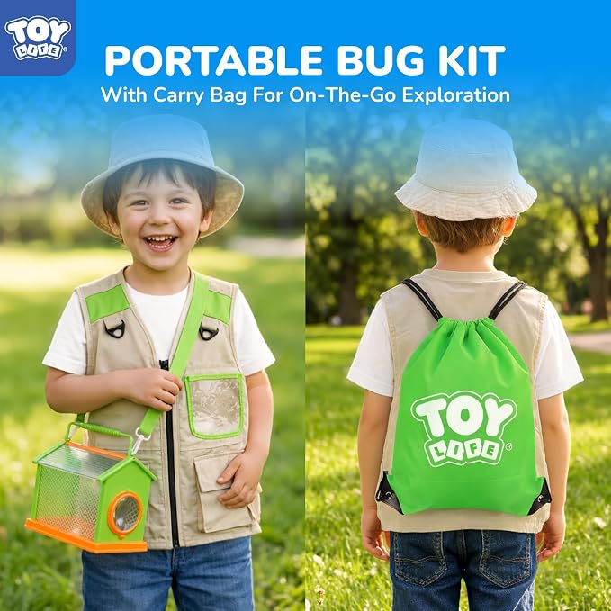 TOY Life Kids Explorer Kit with Bug Catcher for Kids, Bug Catching Kit with Bug Toys, Kid Safari Vest & Hat, Compass, Binoculars, Magnifying Glass, Educational Outdoor Toys Boys Kid Adventure Kit
