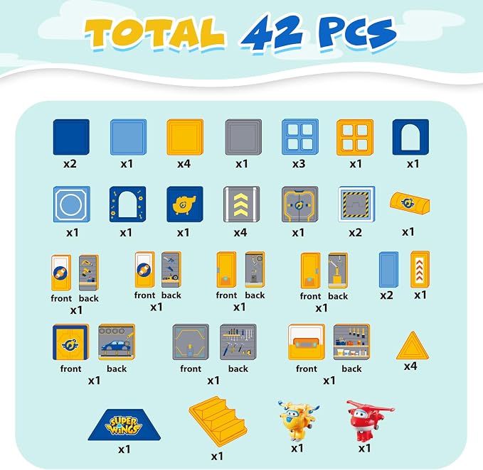 Magnetic Tiles for Kids Ages 3-8, 2-in-1 Travel Magnetic Building Blocks with Jett & Donnie Transforming Toys, STEM Educational Construction Set, Creative Learning Magnet Tiles Toy for Boys Girls