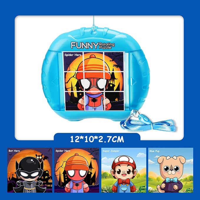 3D Rotating Puzzles for Kids 3 4 5 6 7 8 Year Old, 4 Puzzles in 1, Toddler Toy for Travel, Car, Airplane, Road Trip Activities, Fine Motor Skills, Fidget, Boys & Girls Gifts