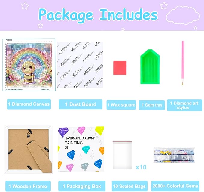 Nardoll Diamond Art Kits - Arts and Crafts - Diamond Art Painting with Wooden Frame - GEM Art for Girls Boys Adults Beginners Home Wall Decor Gifts