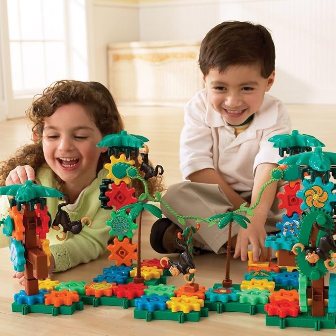 Learning Resources Gears Movin' Monkeys Building Play Set, STEM Activities, Fine Motor Skills, Toddler Explorer Kit, Science and Construction, Boys and Girls Gifts, Ages 5 and Up