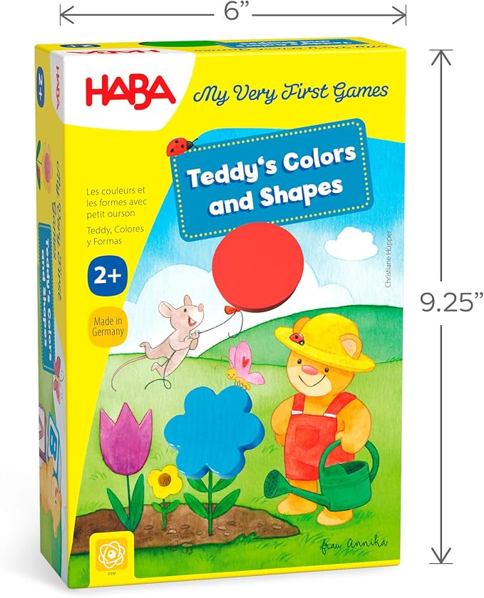 HABA My Very First Games – Teddy’s Colors & Shapes Educational Games & Toddler Activities with Wooden Pieces for Learning Colors, Shapes & Turn-Taking