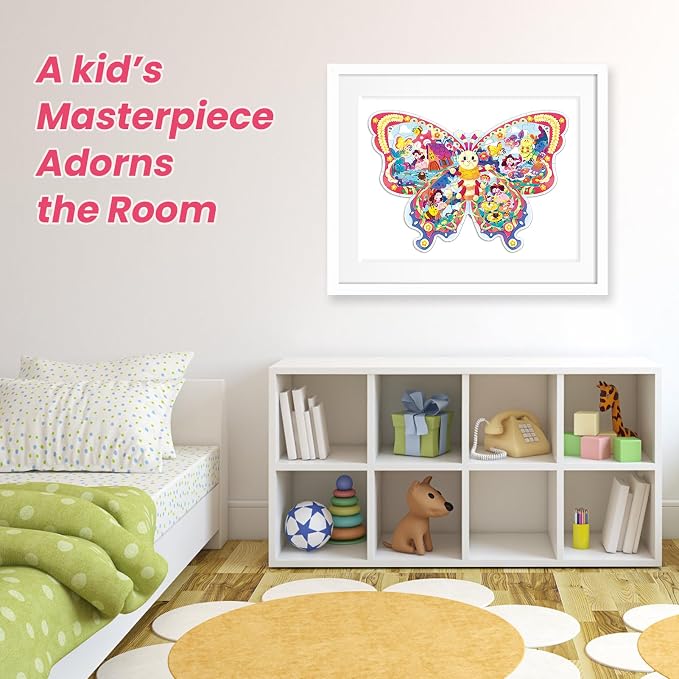 52 Piece Puzzles for Kids Ages 3-5 4-6, Butterfly Jigsaw Puzzles for Girls | Large Floor Puzzles for Kids Ages 3-5, Preschool Learning Educational Toy Gift Birthday and Christmas for Child Boys With Bag