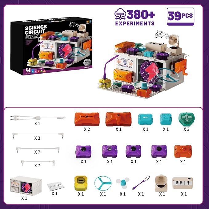 Dollox Science Kits for Kids, Electrical Circuit Exploration Kit with 380+ Projects, Educational Electronics Toy for Boys and Girls, Perfect for Christmas Stocking Stuffers and Birthday Gifts