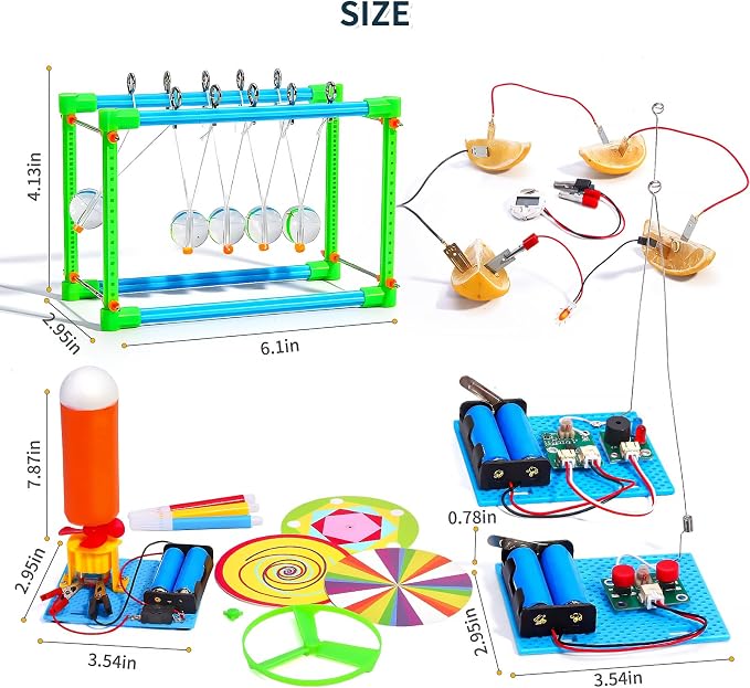 4 Set STEM Science Kits for Kids Age 8-12, Science Circuits Experiments | Crafts Projects Electric Motor Building Kit 8-10 9-12, STEM Toys for 8 9 10 11 13 Year Old Boys Girls Classroom Activity Gift