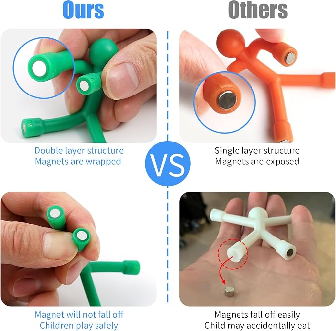 24pcs Magnetic People Figures for Kids 3-8 Travel STEM Fidget Toy | Safe ASTM-certified, Quiet Play for Airplane Car Trips Restaurant, Develops Creativity for Classroom Rewards Stocking Stuffer