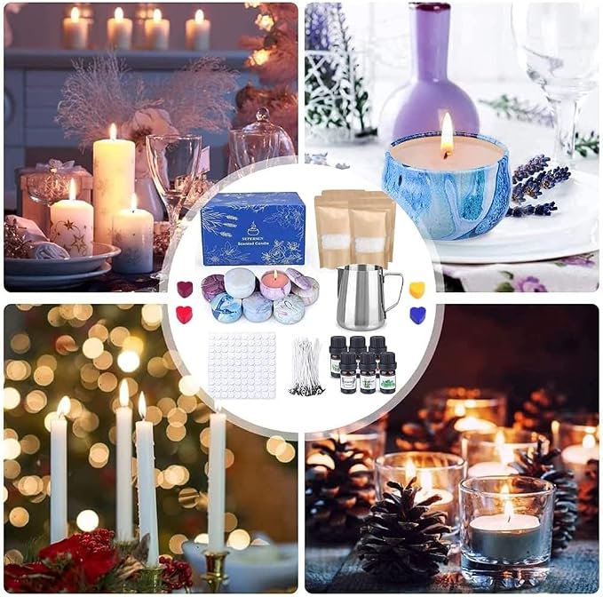 SUPERSUN Candles Making Kit for Adult - Christmas DIY Gift for Beginner, Includes Beeswax, Essential Oils, Dyes, and More DIY Candle Making Supplies, Crafts for Adults
