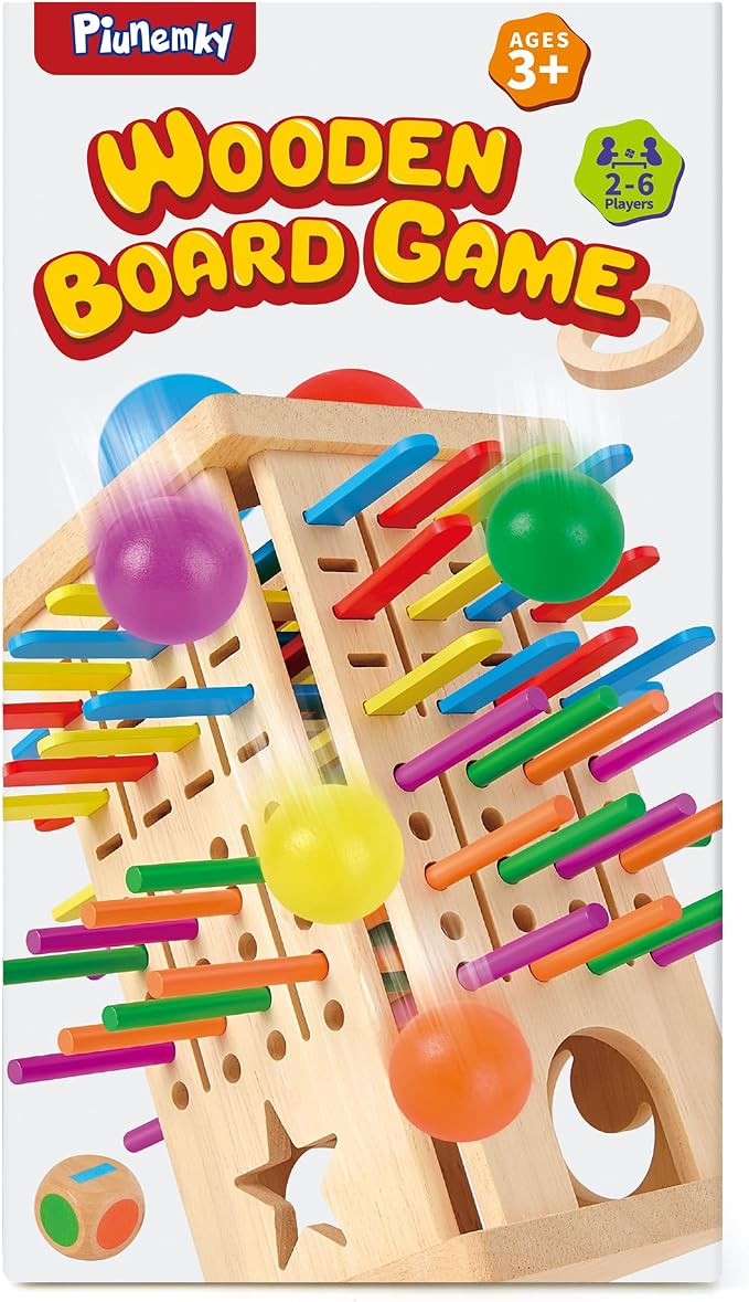 Montessori Wooden Board Game for Kids 3–8 Fine Motor Skills Toy Learning | 21 sticks & 21 strips, 2 play modes, cognitive growth & color matching — CPC-certified rubberwood, safe gift boys girls 3–8