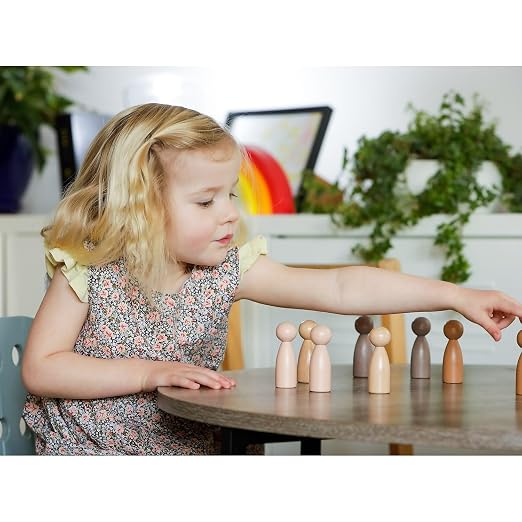 THE FRECKLED FROG Peg People of the World, Set of 10 | Wooden People for Toddlers Ages 12m+, Imaginative Play, Loose Parts Kits and Sensory Bins