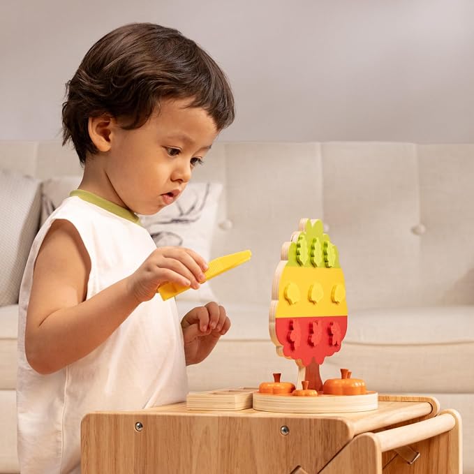 Pumpkin Picking Magnetic Tree Toy, Montessori Toys for 3 4 5 6 Year Old Kid | Pumpkin Picking Game, Magnetic Leaves Design, Autumn Sensory Play, Color Sorting Activity, Fine Motor Skills, Educational Toy