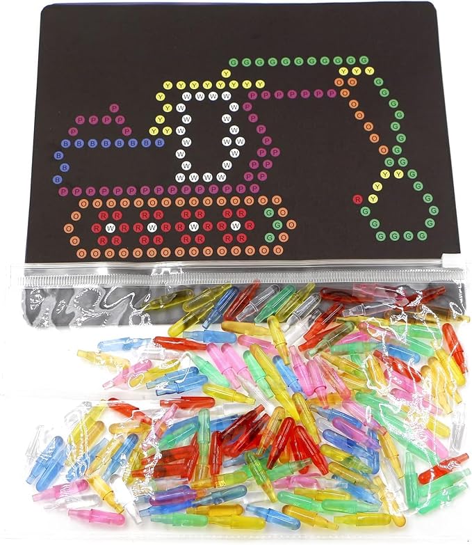 Refill Pegs and Templates Pack for Use with Creative Light Up Board,Kids Magic Light Screen Accessories Educational Learning Toys Ages 4+