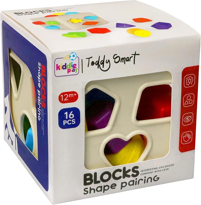 Kiddie Play Shape Sorter Learning Toys Toddlers Baby Blocks Sorting Cube