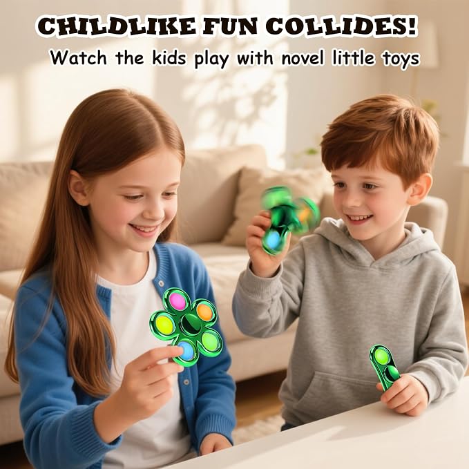 FIGROL Fidget Toys 3 Pack,Pop Fidget Spinner for Kids & Adults Relieves Stress and Calm Down,Sensory Toys for Kids with Autism ADHD Toys(Green)