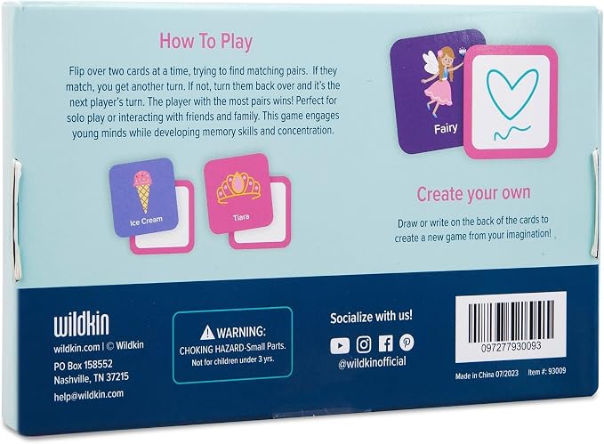 Wildkin Memory Matching Game – 18 Educational Pairs for Toddlers & Preschool - Enchanted