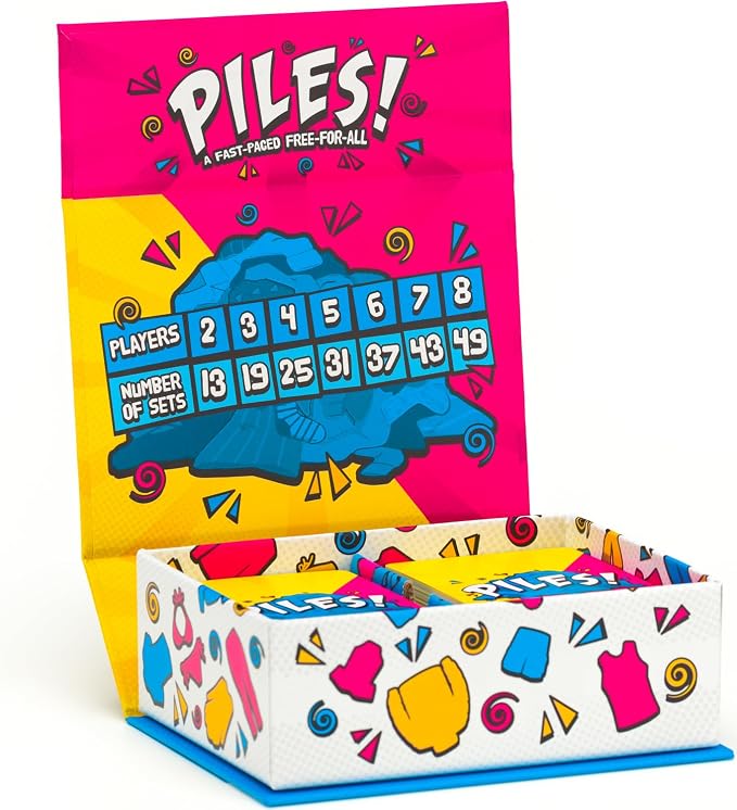 Lost Boy Entertainment Piles – Card Games – Family Games – for Kids 8 and Up – for Adults – Family Game Night – Travel & Memory Game – Party Games – 10 Mins