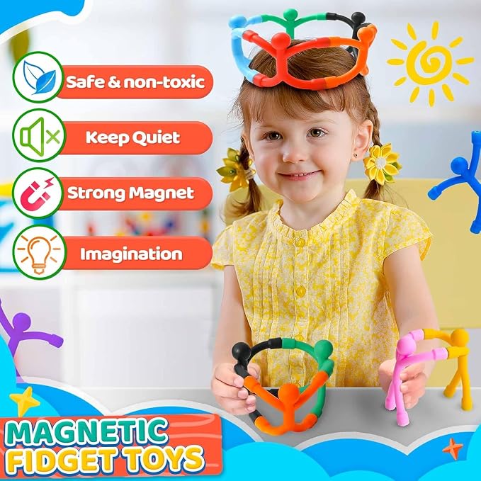 12PCS Magnetic Travel Toys for Toddlers Kids, Airplane Car Travel Activities Essential, Fidget Toys Road Trip Sensory Toy, Fidgets for Classroom Toys for 3 4 5 6 7 8 Year Old, Kids Stocking Stuffers