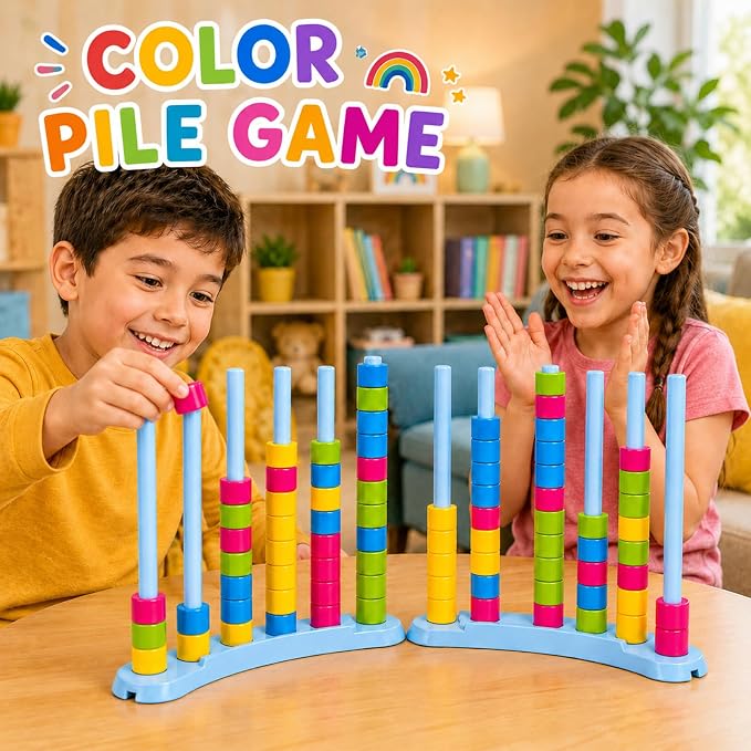 2 Pack Color Matching Challenge Game 2-4 Players | Fast Pattern Color Matching Puzzle Game for Family Board Game,Family Nights,Birthday Christmas Party Gifts for Kids & Adults