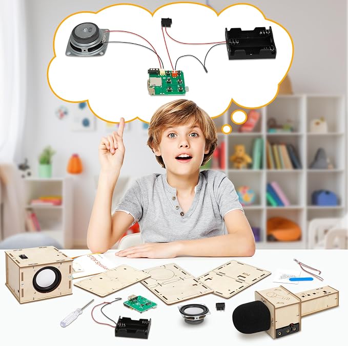 Stem Projects Karaoke Machine Toys for Boys Age 8-12 12-14 Science Kit Building Own Bluetooth Speaker & Microphone DIY Electronics Kit for Kids Kid 9-12 Boy Toys Birthday Gift 8 9 10 11 13 Teen Girl