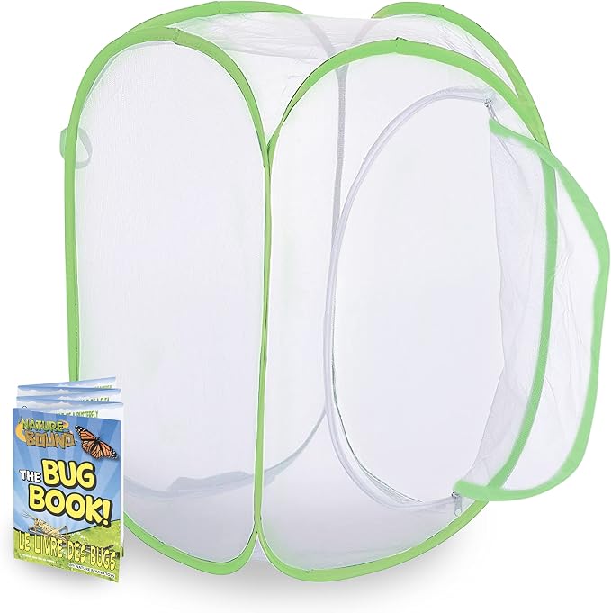 Nature Bound Butterfly Growing Kit - Live Caterpillar to Butterfly Project for Kids - Includes Voucher for Caterpillars, Green Pop-Up Enclosure, and STEM Learning Guide
