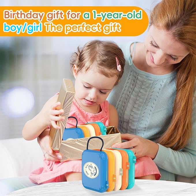 Toddler Busy Cube - Montessori Travel Toy for 1-3 Year Old | Boosts fine motor skills and sensory learning. Compact busy cube is an airplane or car travel activity toy gift for toddlers.