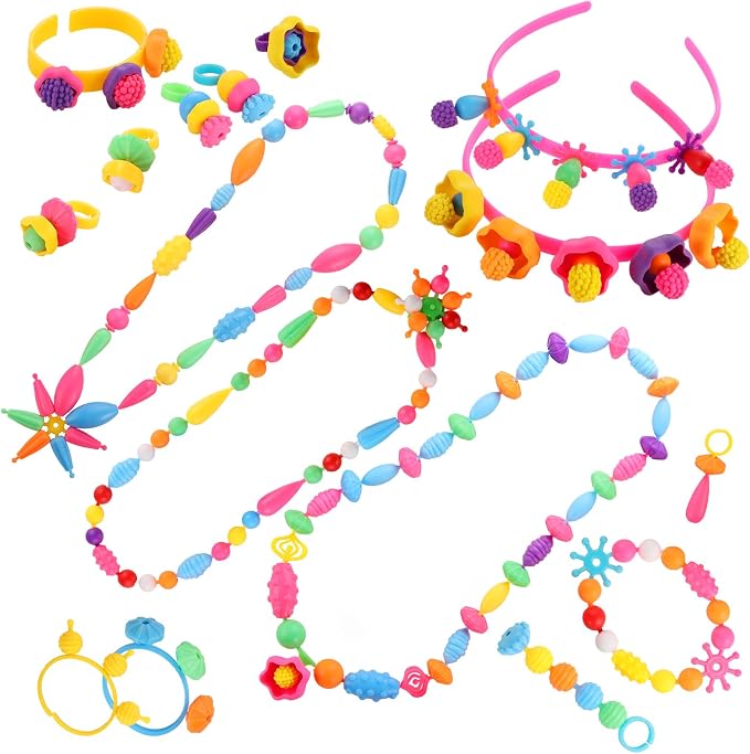 Pop Beads, 700Pcs Arts and Crafts for Kids 4-8, Snap Beads Jewelry Making | Funtopia DIY Bracelet Necklace Ring Anklet Set, Birthday Party Creativity Toys for Girls Toddlers Ages 3 4 5 6 7 8(X-Large)
