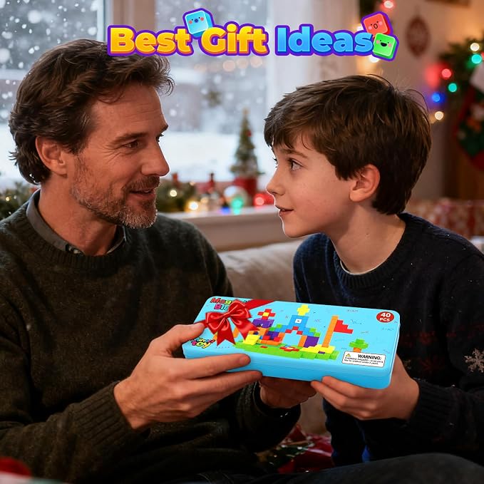 Magnetic Blocks Mini Travel Essentials Toddler Toys with Case Set, Kids Magnet Building Blocks Sensory Montessori Autism Toys for 3+ Boys & Girls Birthday Gifts