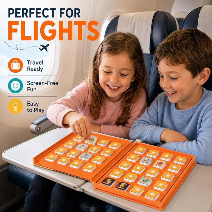 Travofun Magnetic Memory Matching Game | Travel Toys for Toddlers 3-5 | Book-style travel memory game with magnetic matching pieces builds focus and recall on car rides, flights, and quiet play.