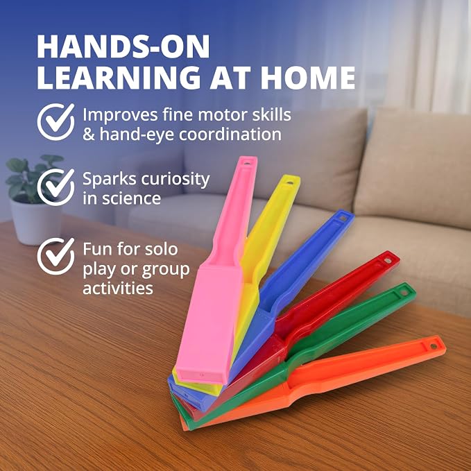 United Scientific™ STEM Magnetic Wands, Classroom & Homeschool (Set of 6) | Polyethylene-Encased Magnetic Wands, 6 Color-Coded Units, Builds Fine Motor Skills, STEM Curricula Support