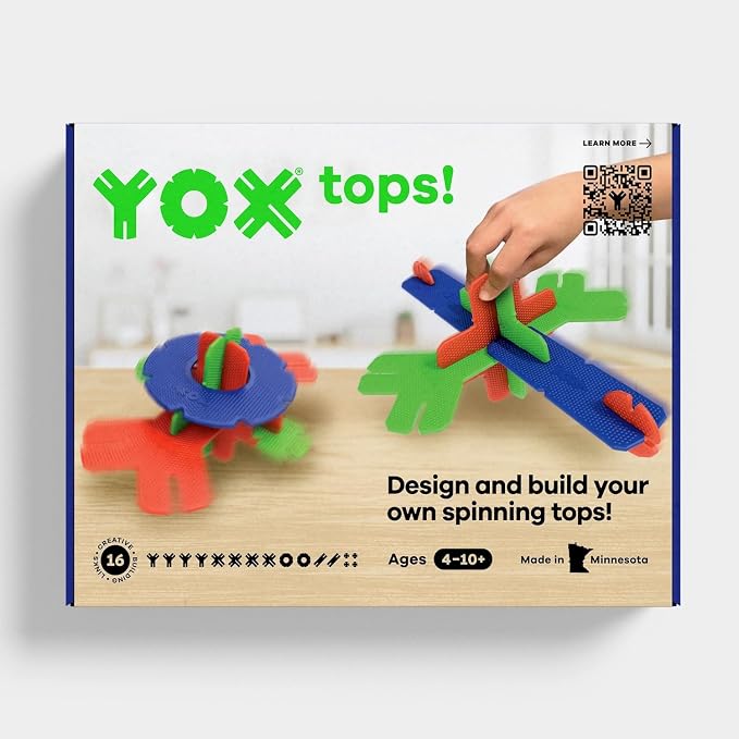 YOX Tops, Creative Educational Building & Construction STEM Toy Set for Kids, Learning Toys for Children Ages 4-10, Boys & Girls Fun Gift, Preschool & Classroom Toys, 17 Parts, Single Pack
