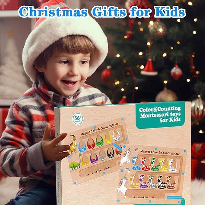 HONGID Magnetic Color and Number Maze,Uniorn Gifts for Girls,Montessori Toys for 2 3 4 5 Year Old,Learning Educational Sensory Toys for Toddlers and Kids Boys Girls,Christmas Birthday Gift for Kids