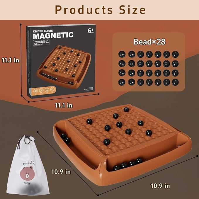 Magnet Game, Family Games for Kids and Adults, Board Games for Kids 8-12, Magnetic Games Ideal for Family and Friend Game Night, 2-4 Players, ChristmasGifts for Grandkids Teen Boys Girls (28pcs)