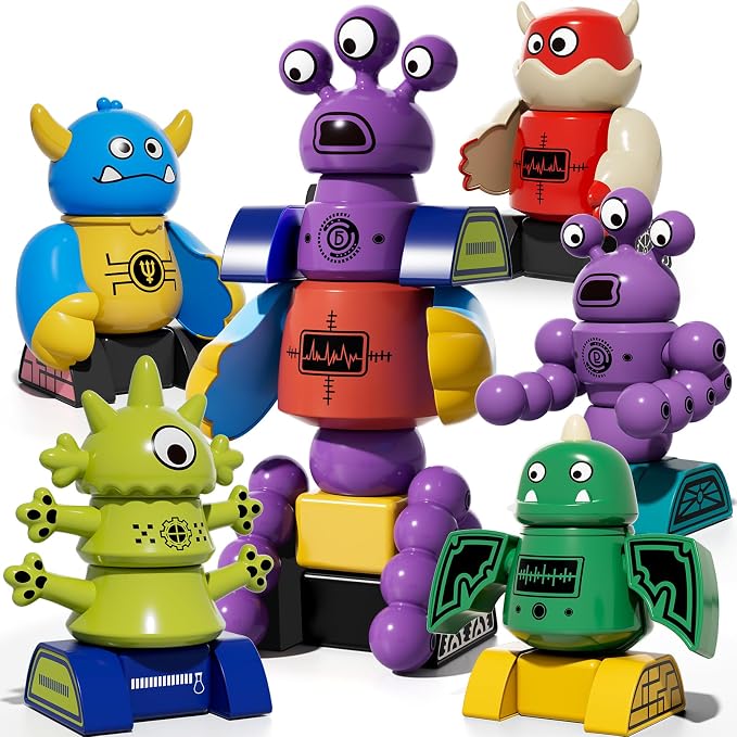 TEMI Magnet Robot Toy for Kids 3-5 Years Old | Monster Magnet Toys Stacking Transform Toys with Storage Box, Set for 3 4 5 6 7 Years Old Boys, Christmas and Birthday Gifts