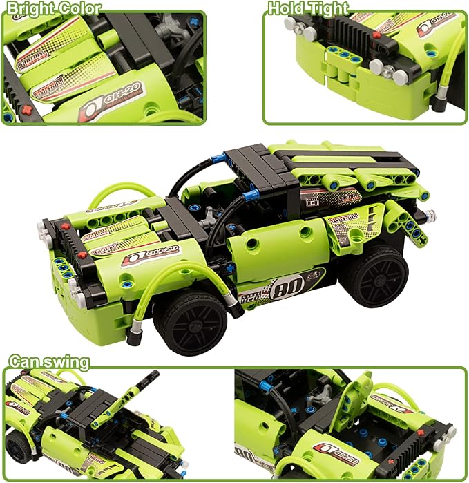 GAMZOO STEM Building Toys for Kids with 2-in-1 Remote Control Racer Snap Together Engineering Kits Early Learning Racecar Building Blocks - Best Gift for 6 7 8 9+Year Old Boys and Girls