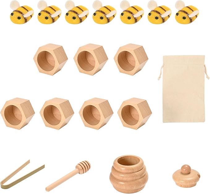 Sorting Stacking Wooden Toys for Toddlers, Wood Bee Hive | Montessori Toys for Toddlers, Sensory Bin Tool Toy, Fine Motor Skill Tactile Toy, Early Learning Educational Gift for Kids