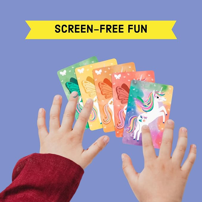 Mudpuppy - Wild Unicorn! Card Games for Kids | Ages 4+, Kids Version of Crazy 8s, Ideal for 3-4 Players, Unicorn Themed, Family Fun, Screen-Free Play, FSC Certified