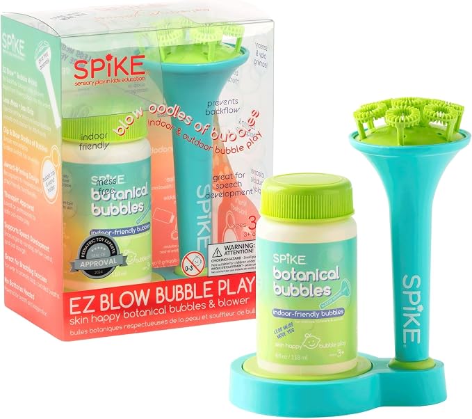 Innobaby Spike Bubble Blower w/Mess Free Botanical Bubbles & Tray - Aqua