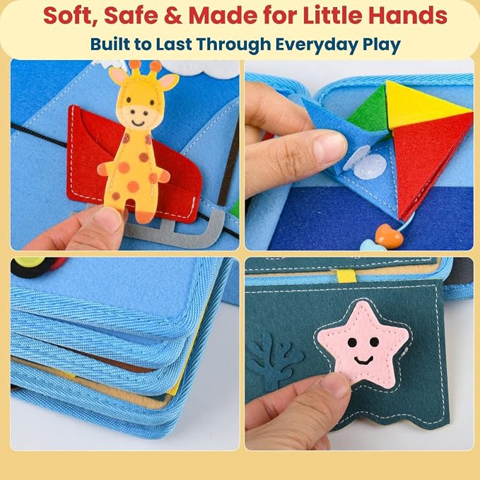 Busy Book for 1 Year Old – Montessori Busy Book for Toddlers 1–3 – Passport to Fun Travel Activity Book