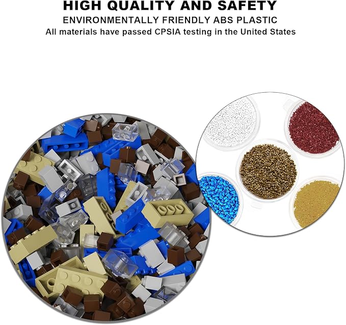 300 Pcs Classic Building Bricks, Blue Bulk Bricks,Compatible with and Major Brands Parts and Pieces, Creative Building Block Toys for Boys Girls Ages 6 7 8 9 10 Year Old