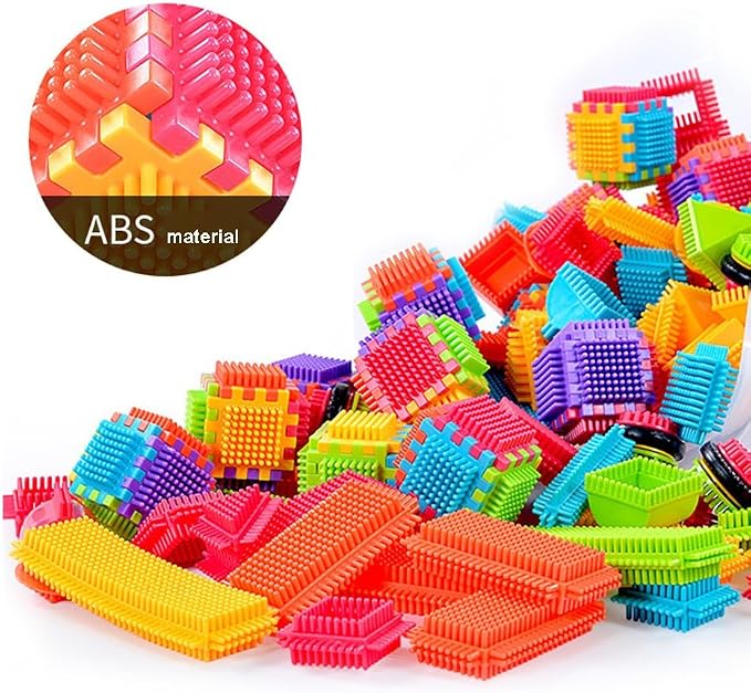 Teytoy 100 Pcs Bristle Shape Building Blocks Toy Set for toddlers Kids