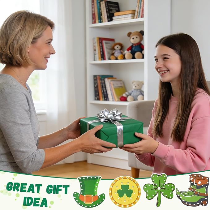 JULEASEL Lucky Lacing Cards Wooden Crafts Fine Motor Skills | Fun shamrock and holiday themed designs perfect for St. Patrick’s Day craft and classroom activities.